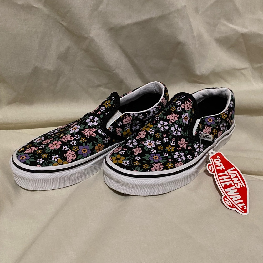 VANS Fun Floral Classic Juniors Slip On Shoes